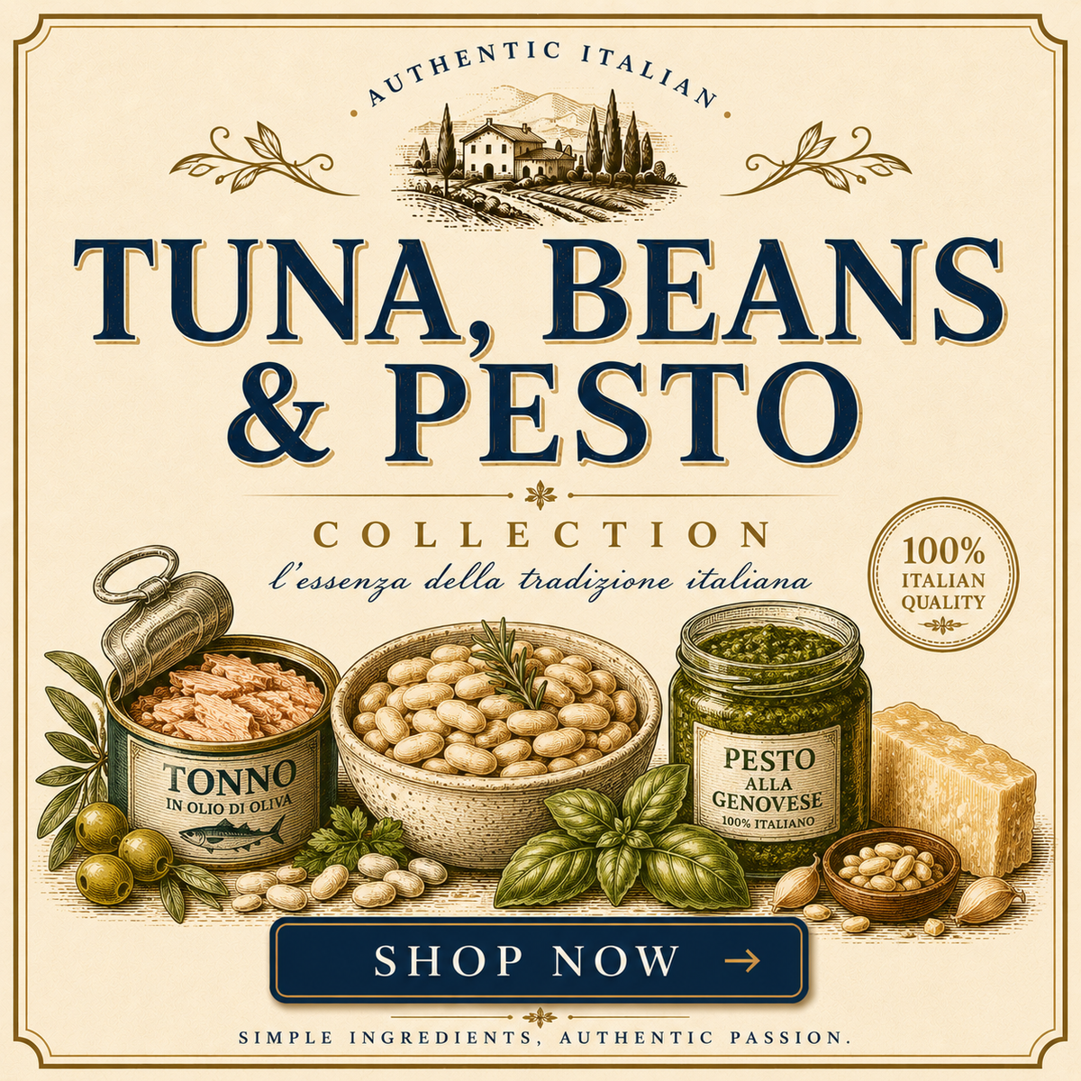 Tuna, Beans & Pesto
