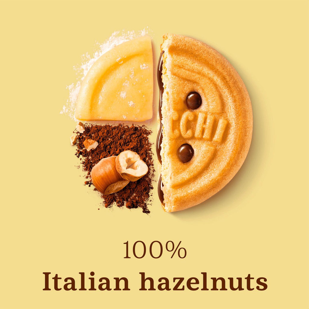 Mulino Bianco Baiocchi 260g Shortbread biscuits with hazelnut cream and cocoa