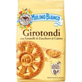 Girotondi Mulino Bianco 350g Shortbread cookies topped with large crystals of brown cane sugar.