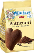 Mulino Bianco Batticuori 350g Cocoa and dark chocolate heart-shaped shortbread biscuits