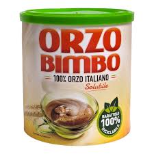 ORZO BIMBO Solubile GR 120 IN TIN - classic, naturally caffeine-free Italian instant beverage made from 100% roasted Italian barley