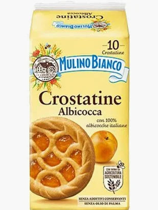 MULINO BIANCO CROSTATINE APRICOT X10 400g -Mini tarts filled with sweet apricot jam