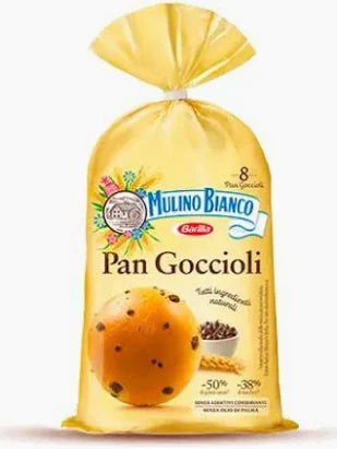 MULINO BIANCO PAN GOCCIOLI X8 336g - Soft Brioche Rolls with Chocolate Chips
